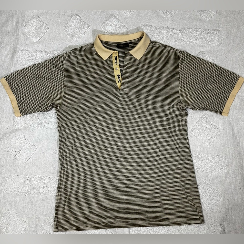 Bobby Jones Tan and Black Golf Shirt